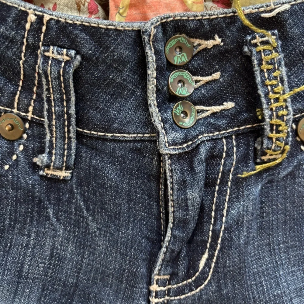 Marlow y2k Vintage Dark Blue Straight Leg Jeans Women’s 27 Low Rise Stitching